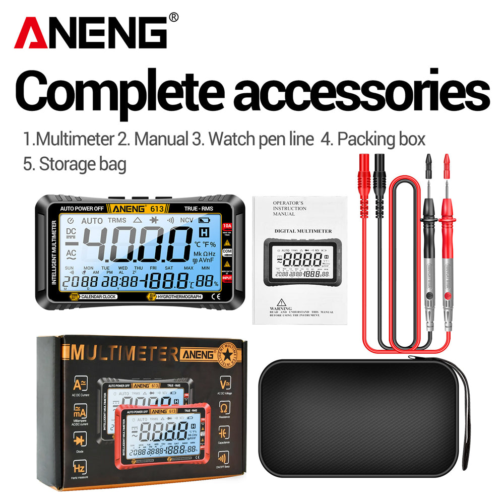 ANENG 613 Smart Multimeter Real-time Power-off Measuring Tester AC/DC Ammeter Voltmeter 4000 Count Digital Multimetro Test Tools