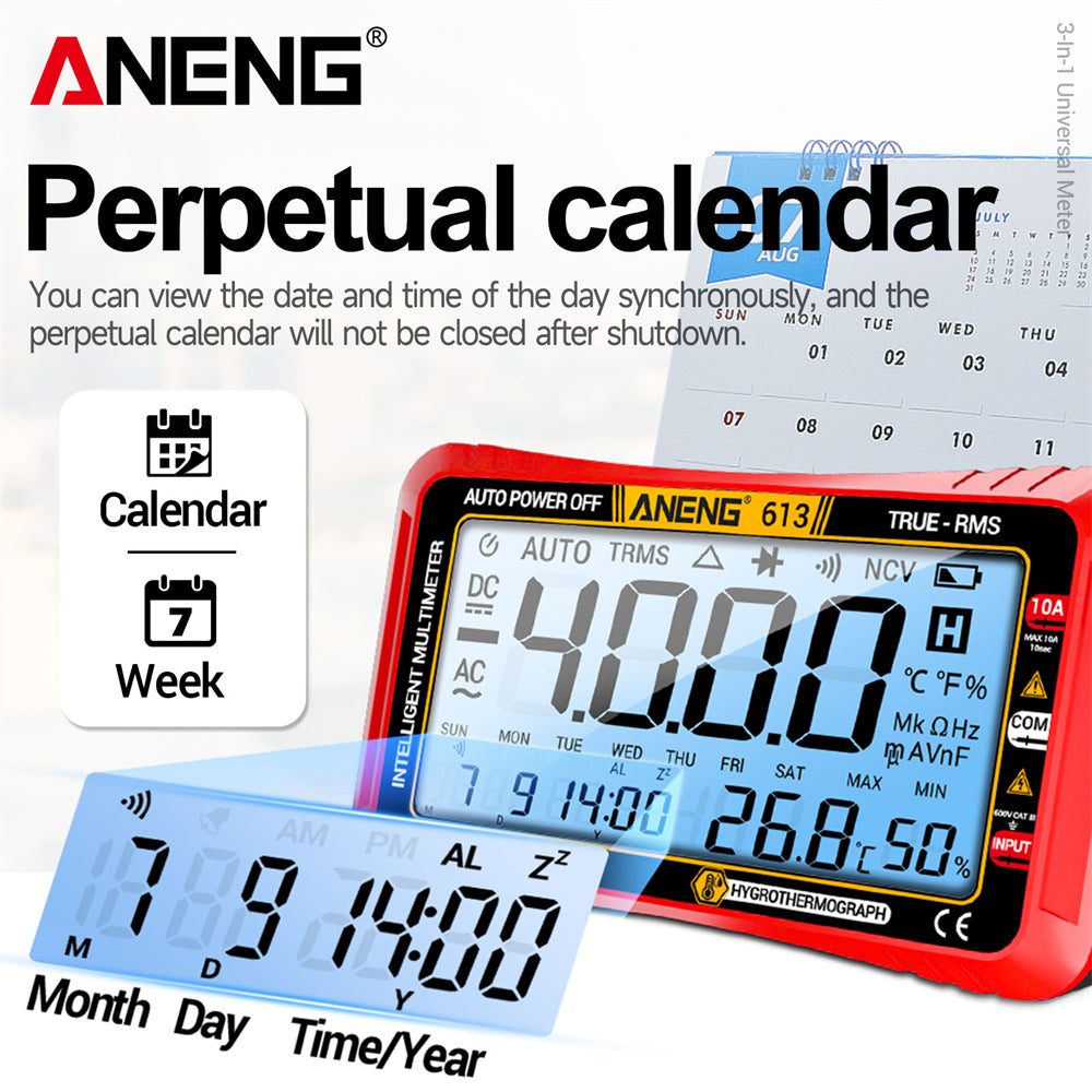 ANENG 613 Smart Multimeter Real-time Power-off Measuring Tester AC/DC Ammeter Voltmeter 4000 Count Digital Multimetro Test Tools