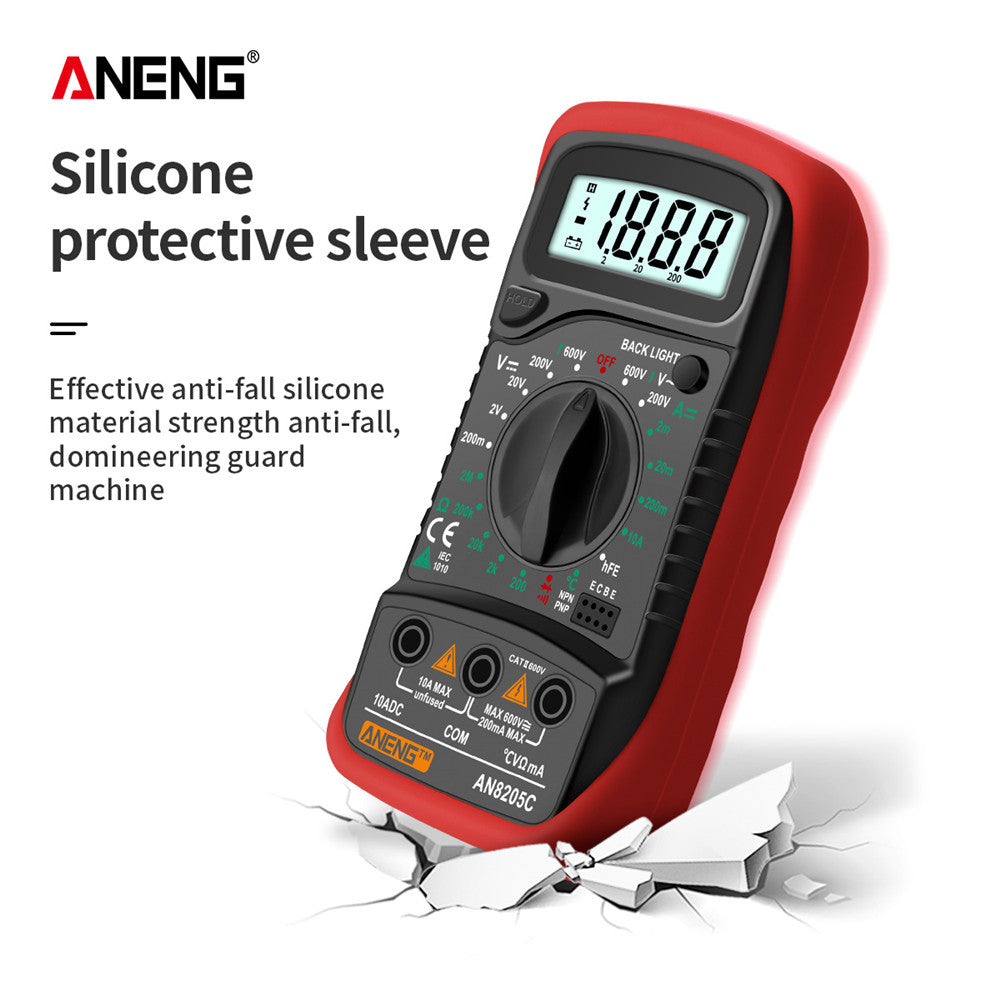 ANENG AN8205C Digital Multimeter AC/DC Ammeter Volt Ohm Multimetro Tester Meter With Thermocouple LCD Backlight Portable