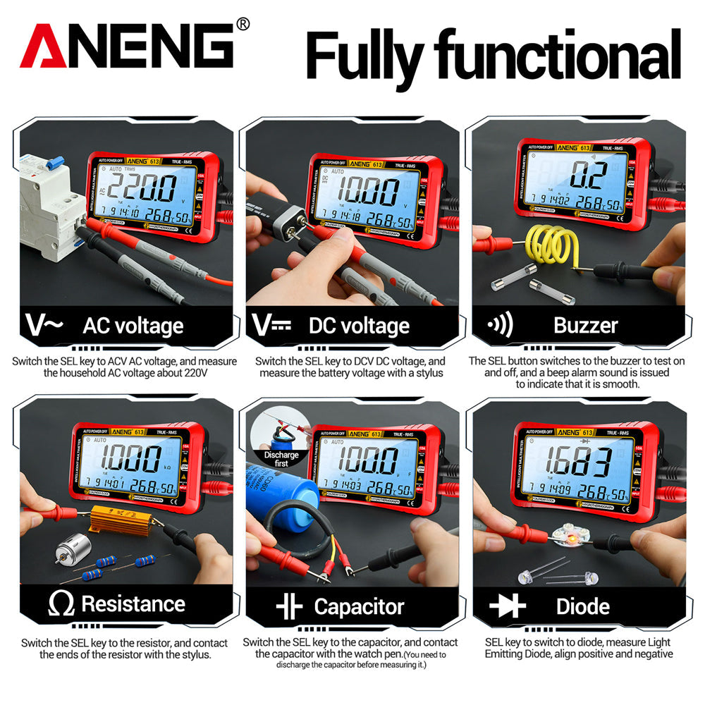 ANENG 613 Smart Multimeter Real-time Power-off Measuring Tester AC/DC Ammeter Voltmeter 4000 Count Digital Multimetro Test Tools ANENG TOOLS