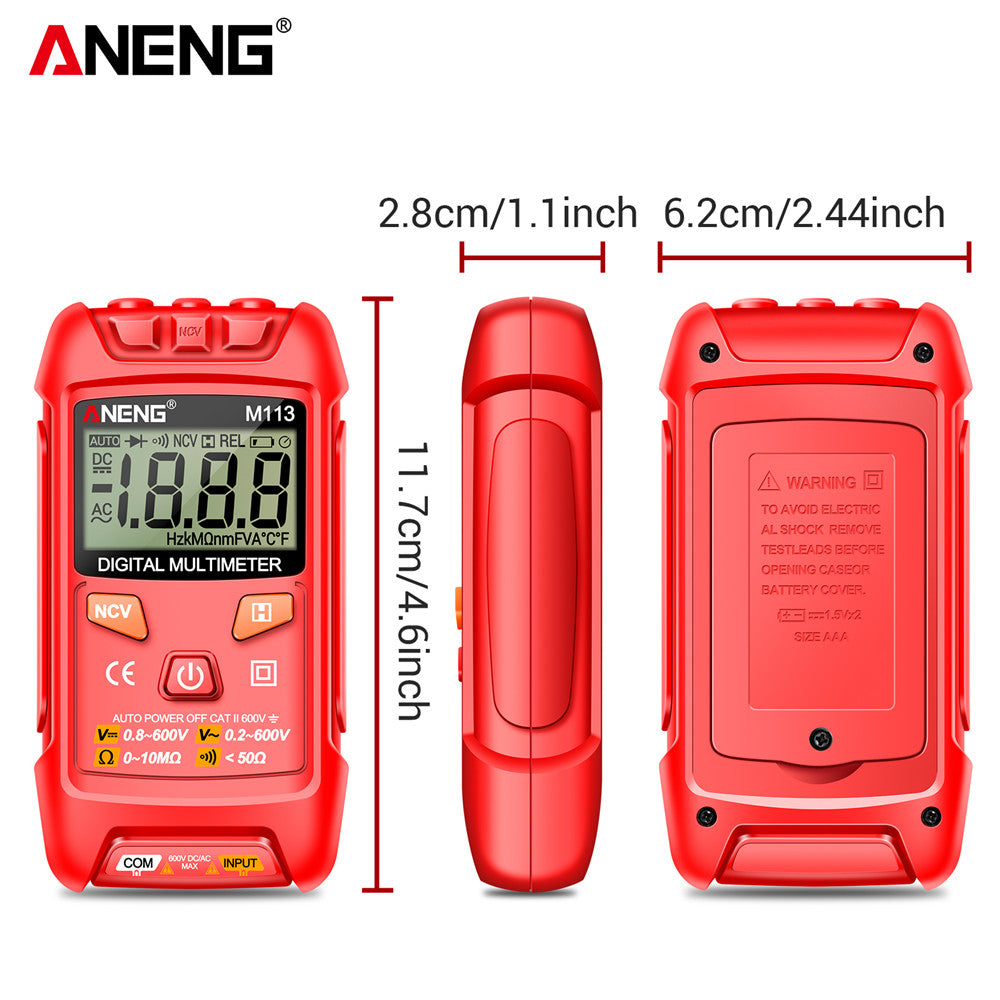 ANENG M113 Mini Digital Multimeter AC/DC Voltage Meter 1999 Counts Multimetro Ohm NCV Electricity Tools Measuring Instruments