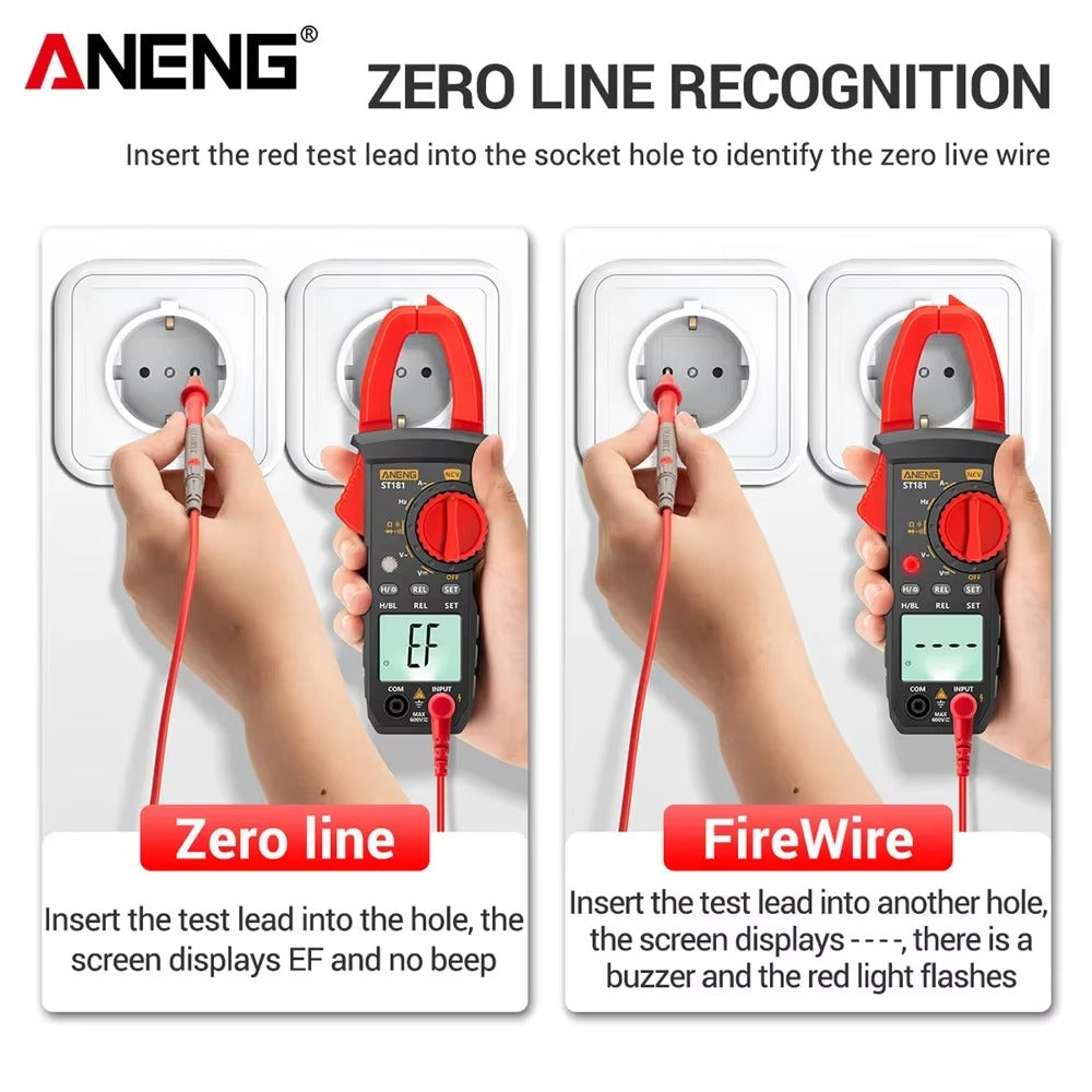 ANENG ST181 Digital Clamp Meter Car Amp Hz Capacitance NCV 4000 Counts Multimeter AC Current Ammeter Voltage Ohm Tester tools ﻿