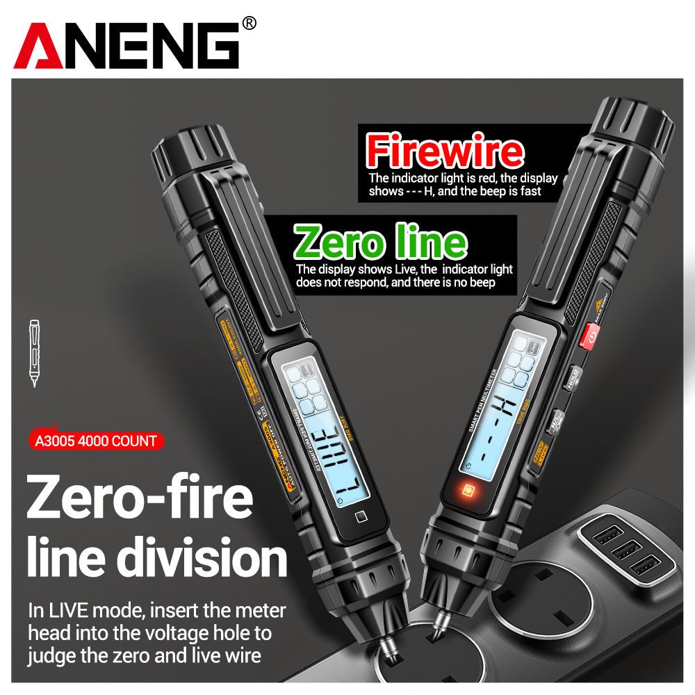 ANENG A3005 Pen Type Multimeter Digital Professional Mini AC/DC Voltage 4000 Counts Meter Resistance NCV Ohm Diode Tester tools - ANENG TOOLS