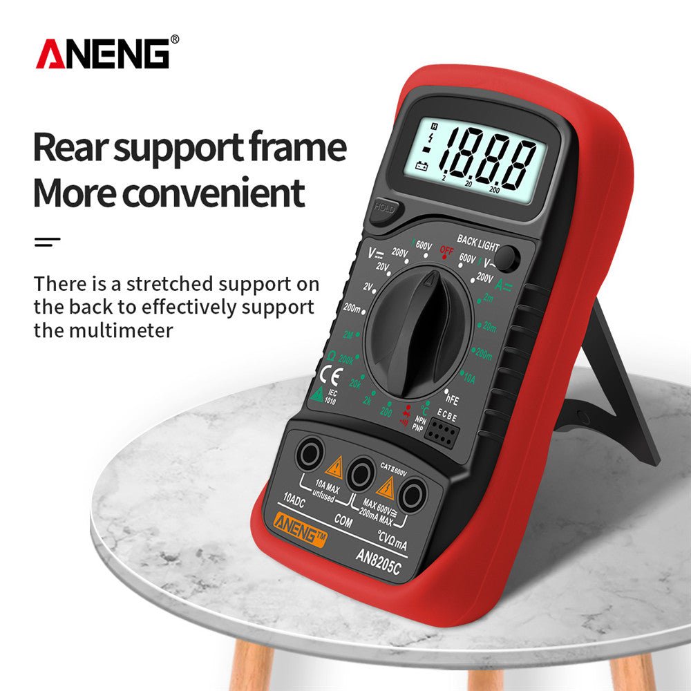 ANENG AN8205C Digital Multimeter AC/DC Ammeter Volt Ohm Multimetro Tester Meter With Thermocouple LCD Backlight Portable - ANENG TOOLS