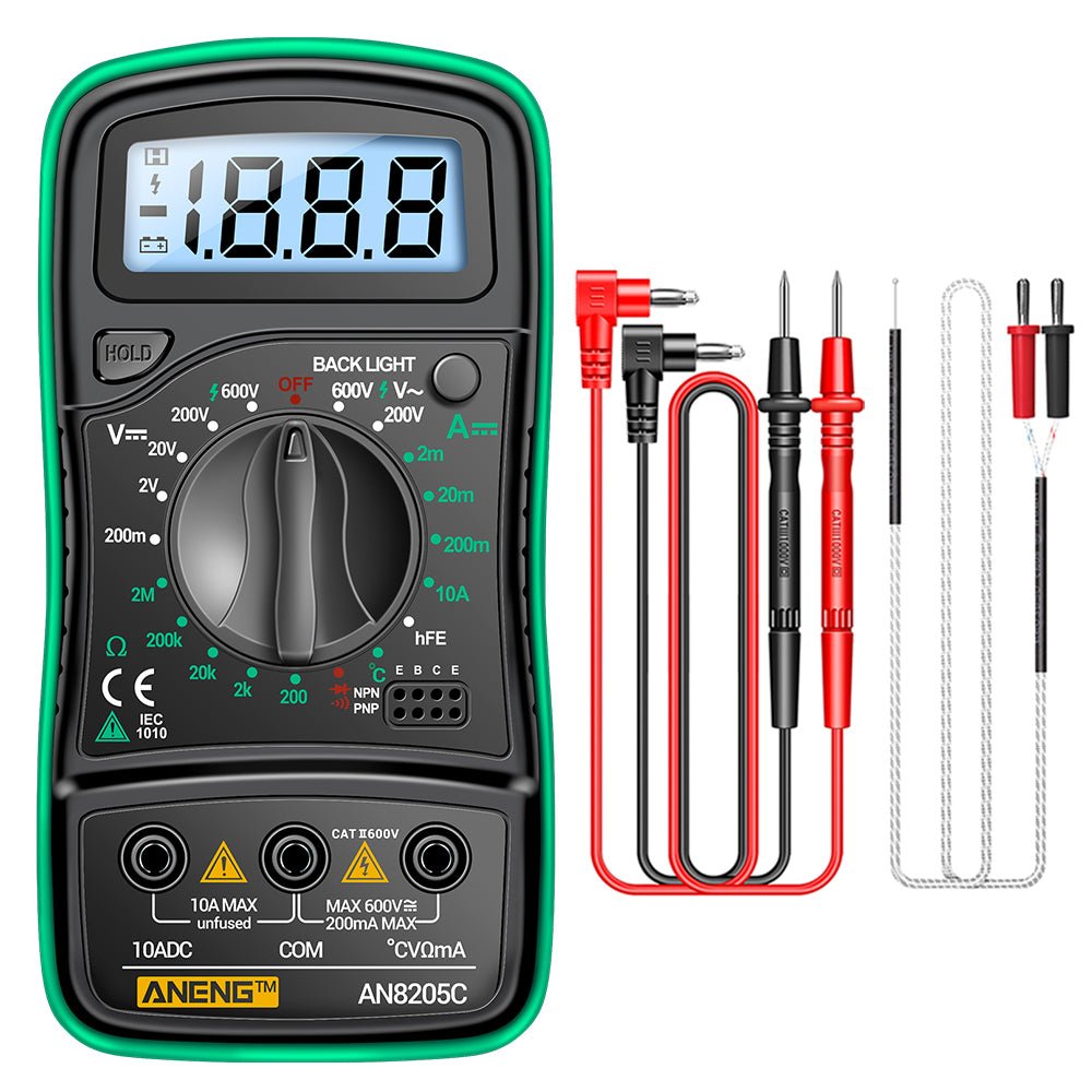 ANENG AN8205C Digital Multimeter AC/DC Ammeter Volt Ohm Multimetro Tester Meter With Thermocouple LCD Backlight Portable - ANENG TOOLS