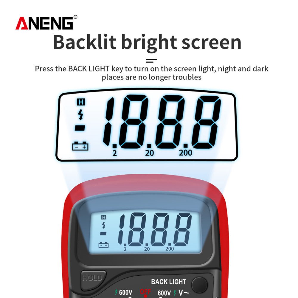 ANENG AN8205C Digital Multimeter AC/DC Ammeter Volt Ohm Multimetro Tester Meter With Thermocouple LCD Backlight Portable - ANENG TOOLS