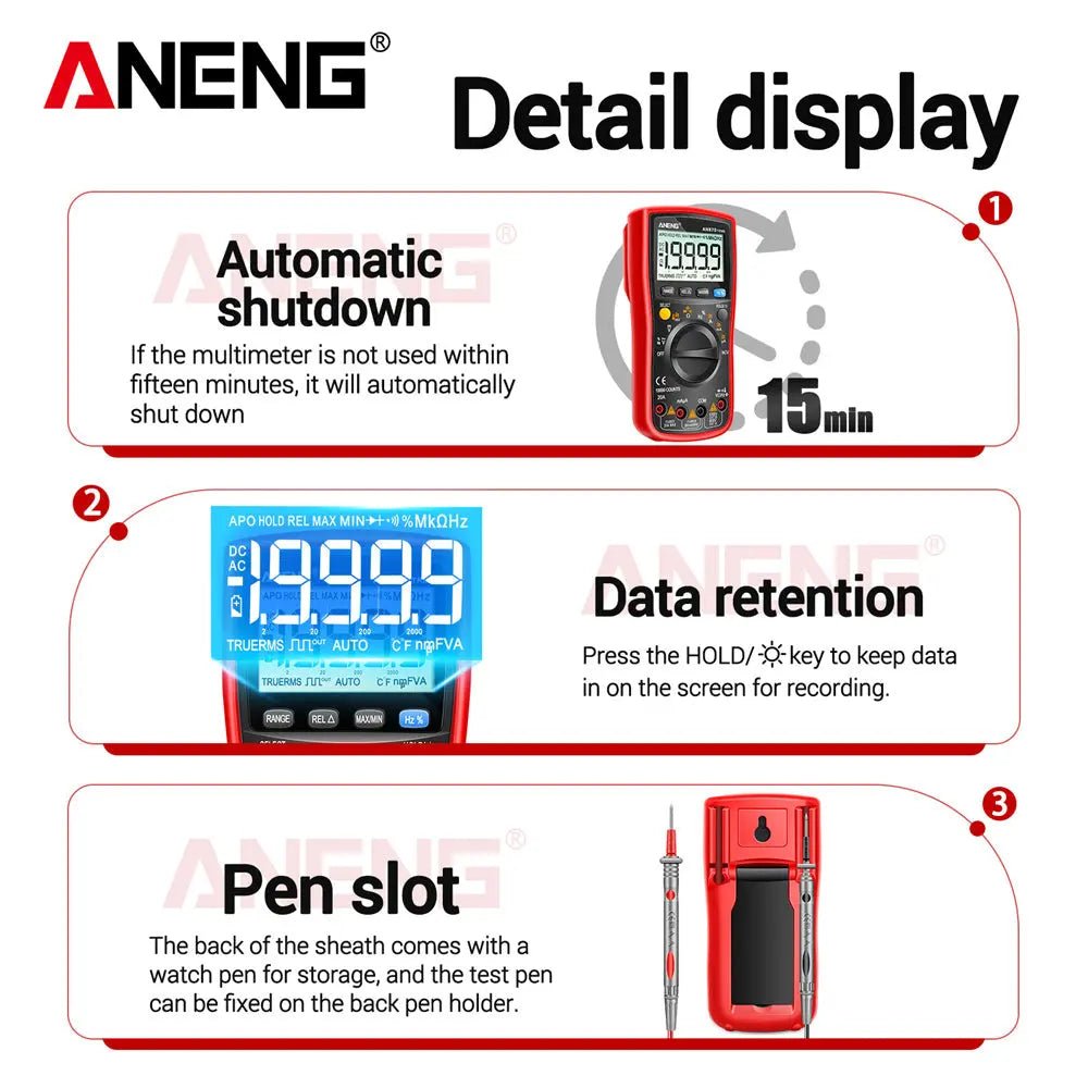 ANENG AN870 Digital Multimeter 19999 Counts True Rms Multimeters Transistor Tester Voltimetro Profesional Capacitance Meter - ANENG TOOLS