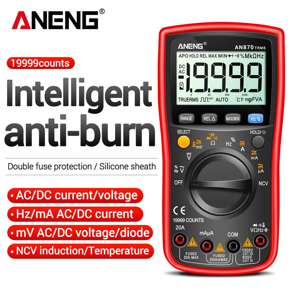ANENG AN870 Digital Multimeter 19999 Counts True Rms Multimeters Transistor Tester Voltimetro Profesional Capacitance Meter - ANENG TOOLS