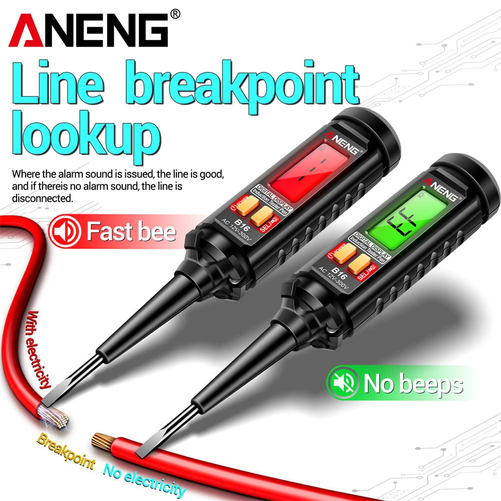 ANENG B16 Lntelligent Sensing Digital Measuring Pen Non - Contact 12V - 300V Voltage Detector NCV Voltage Probing Tester Meter Tools - ANENG TOOLS
