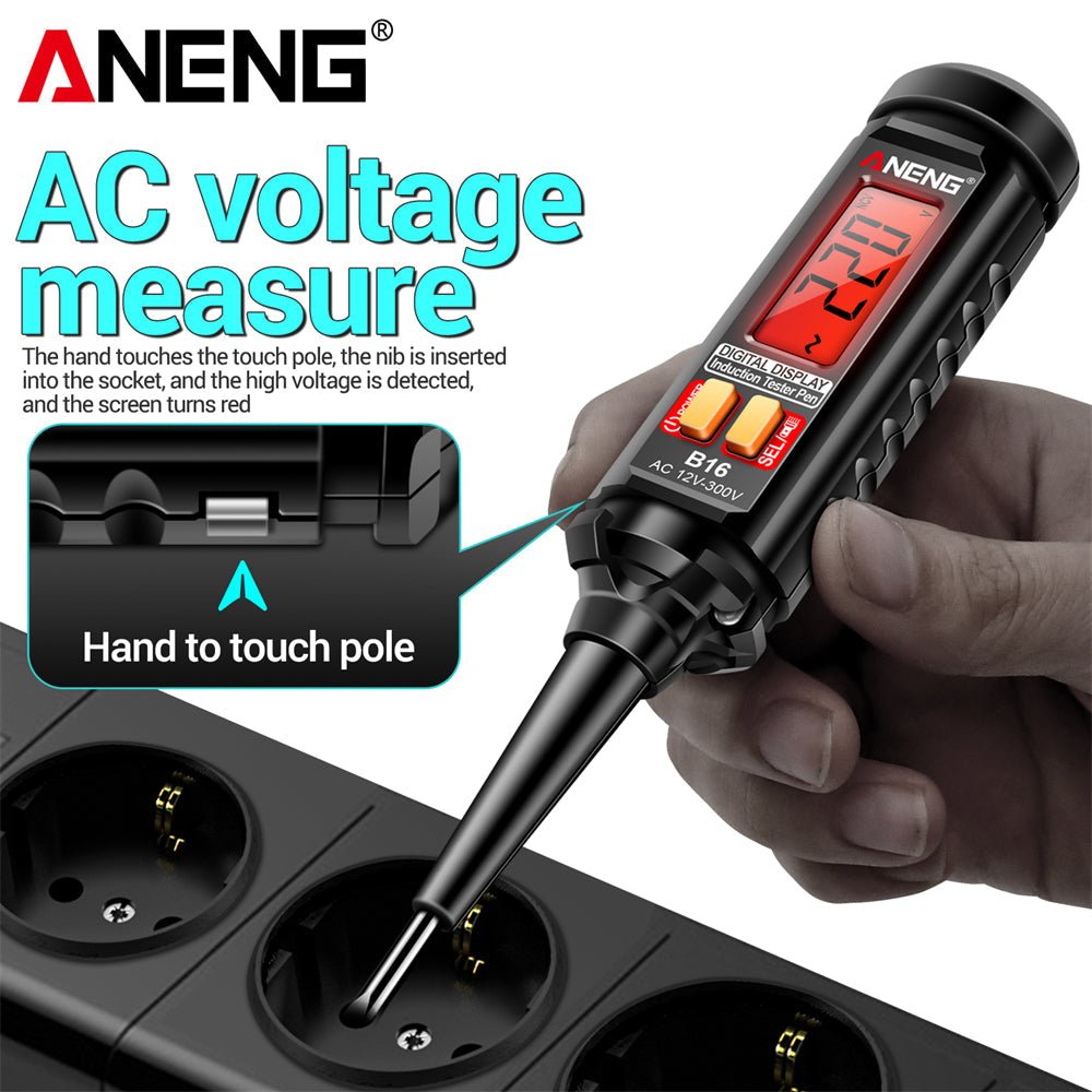 ANENG B16 Lntelligent Sensing Digital Measuring Pen Non - Contact 12V - 300V Voltage Detector NCV Voltage Probing Tester Meter Tools - ANENG TOOLS