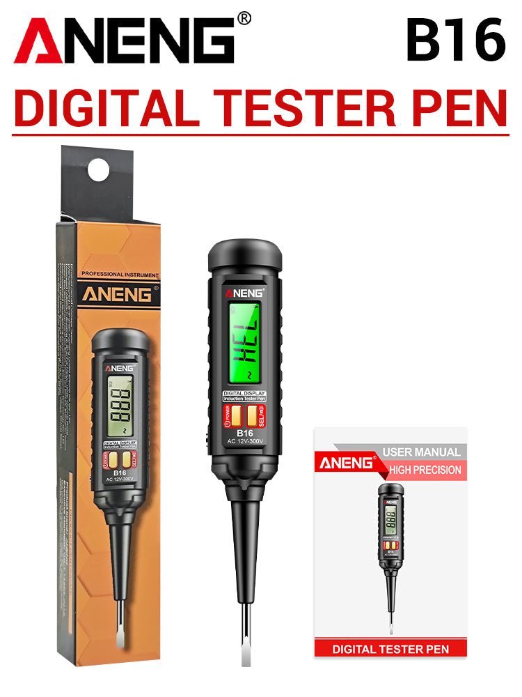 ANENG B16 Lntelligent Sensing Digital Measuring Pen Non - Contact 12V - 300V Voltage Detector NCV Voltage Probing Tester Meter Tools - ANENG TOOLS