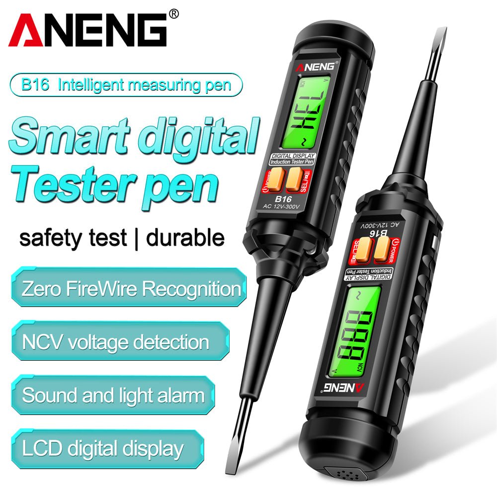 ANENG B16 Lntelligent Sensing Digital Measuring Pen Non - Contact 12V - 300V Voltage Detector NCV Voltage Probing Tester Meter Tools - ANENG TOOLS