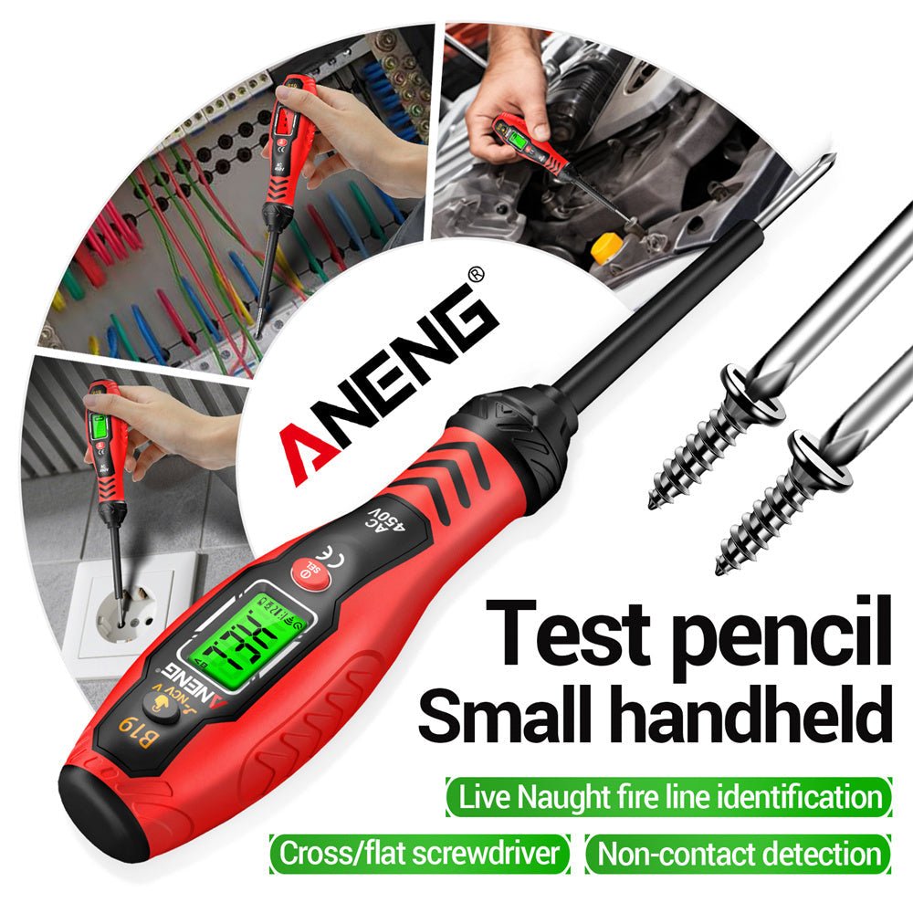 ANENG B19 Digital Voltmeter Smart Measuring Pen With LCD Backlight Circuit Detection On/off NCV Safety Voltage Tester AC11V - 450V - ANENG TOOLS