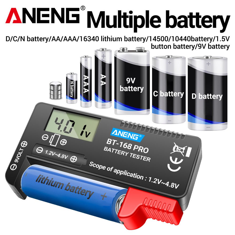 ANENG BT - 168 PRO Digital Battery Capacity Tester 9V 1.5V Button Cell Test LCD Battery Universal Tester analyzers Test Tools - ANENG TOOLS