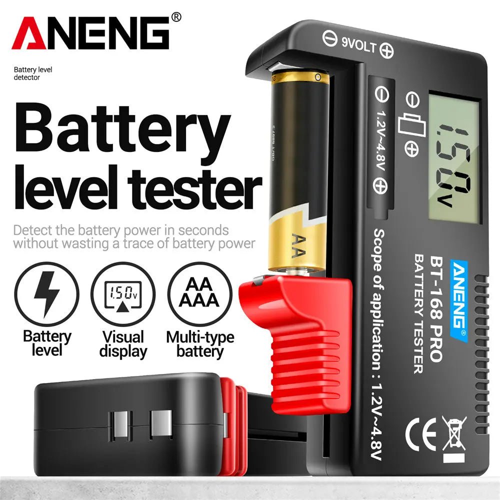 ANENG BT - 168 PRO Digital Battery Capacity Tester 9V 1.5V Button Cell Test LCD Battery Universal Tester analyzers Test Tools - ANENG TOOLS