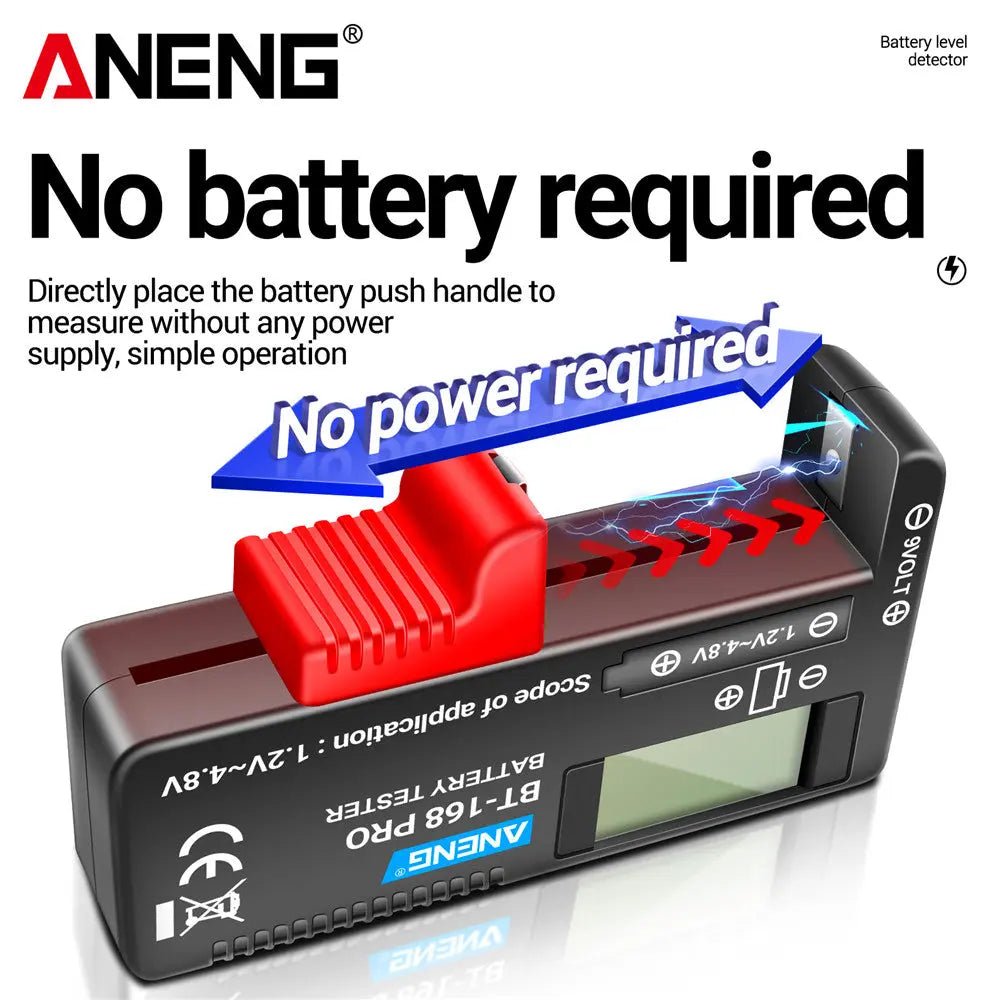 ANENG BT - 168 PRO Digital Battery Capacity Tester 9V 1.5V Button Cell Test LCD Battery Universal Tester analyzers Test Tools - ANENG TOOLS