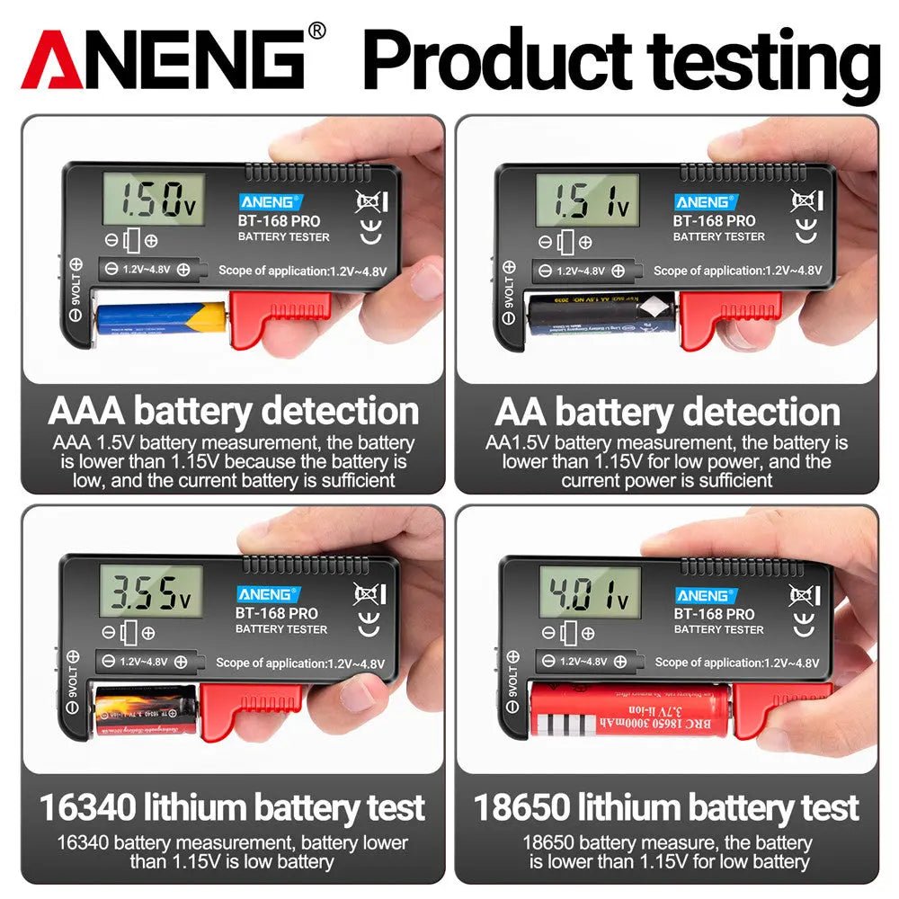 ANENG BT - 168 PRO Digital Battery Capacity Tester 9V 1.5V Button Cell Test LCD Battery Universal Tester analyzers Test Tools - ANENG TOOLS
