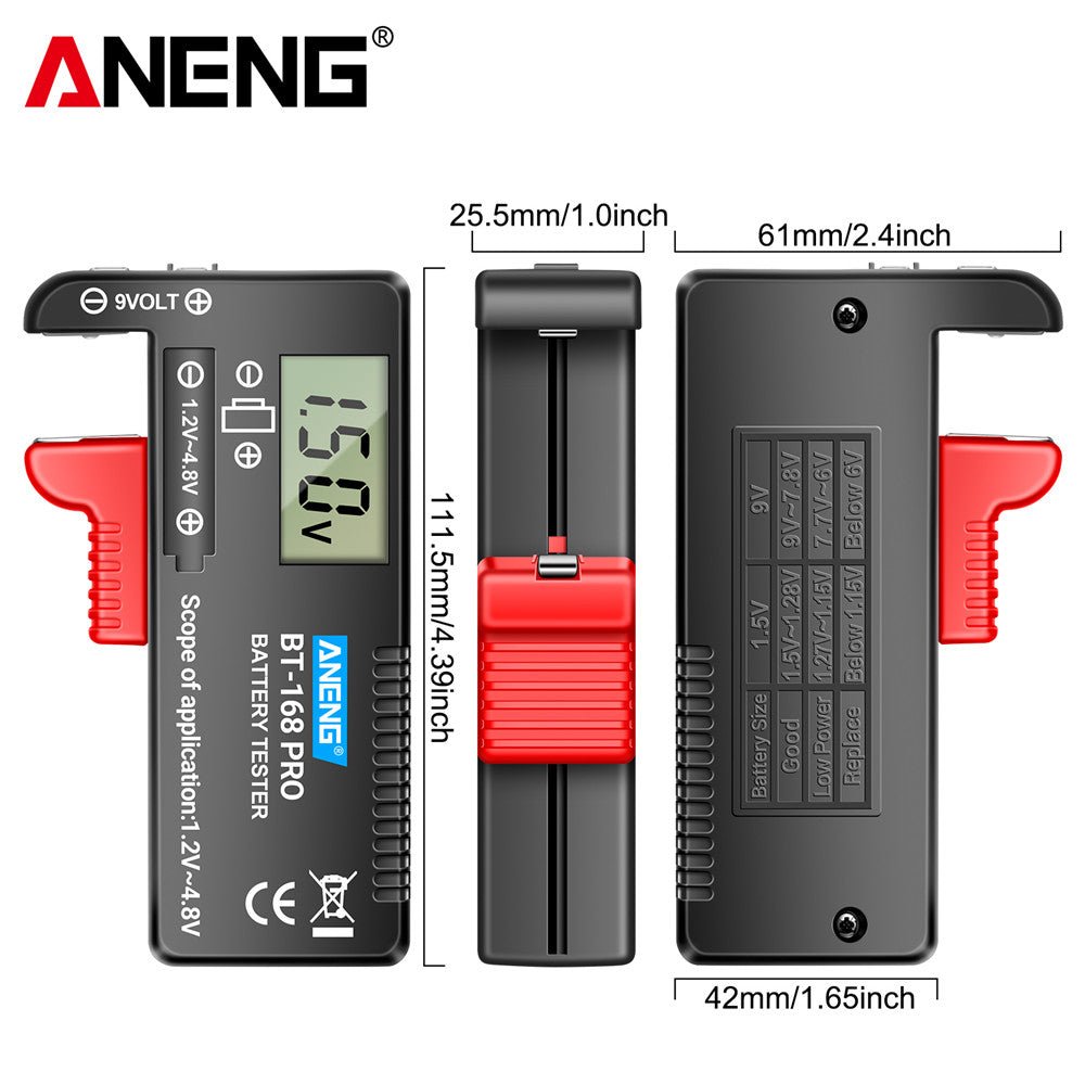 ANENG BT - 168 PRO Digital Battery Capacity Tester 9V 1.5V Button Cell Test LCD Battery Universal Tester analyzers Test Tools - ANENG TOOLS