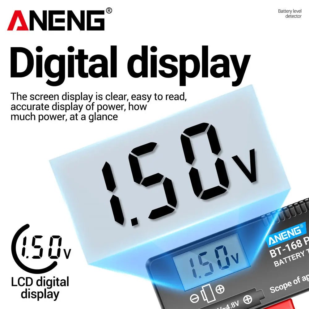 ANENG BT - 168 PRO Digital Battery Capacity Tester 9V 1.5V Button Cell Test LCD Battery Universal Tester analyzers Test Tools - ANENG TOOLS