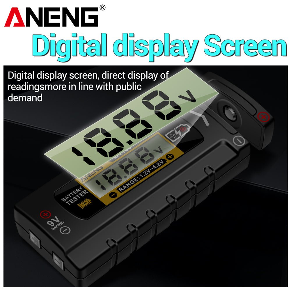 ANENG BT169 Battery Level Tester Digital Display Screen MultipleMeasurements No power required Portable ABS Plastic Tester Tools - ANENG TOOLS