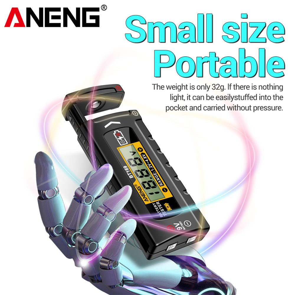 ANENG BT169 Battery Level Tester Digital Display Screen MultipleMeasurements No power required Portable ABS Plastic Tester Tools - ANENG TOOLS