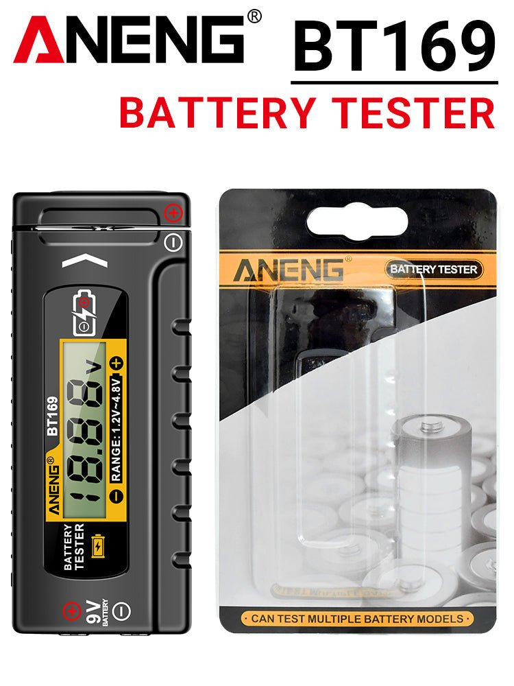 ANENG BT169 Battery Level Tester Digital Display Screen MultipleMeasurements No power required Portable ABS Plastic Tester Tools - ANENG TOOLS