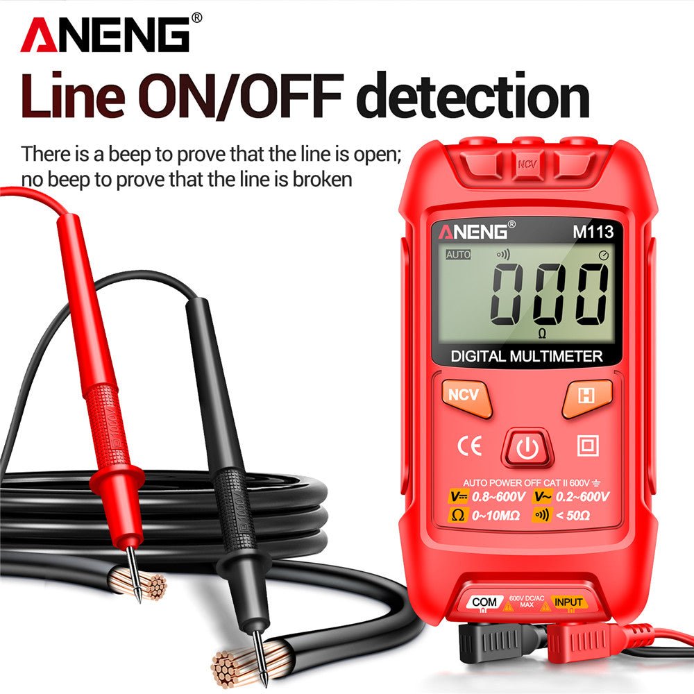 ANENG M113 Mini Digital Multimeter AC/DC Voltage Meter 1999 Counts Multimetro Ohm NCV Electricity Tools Measuring Instruments - ANENG TOOLS