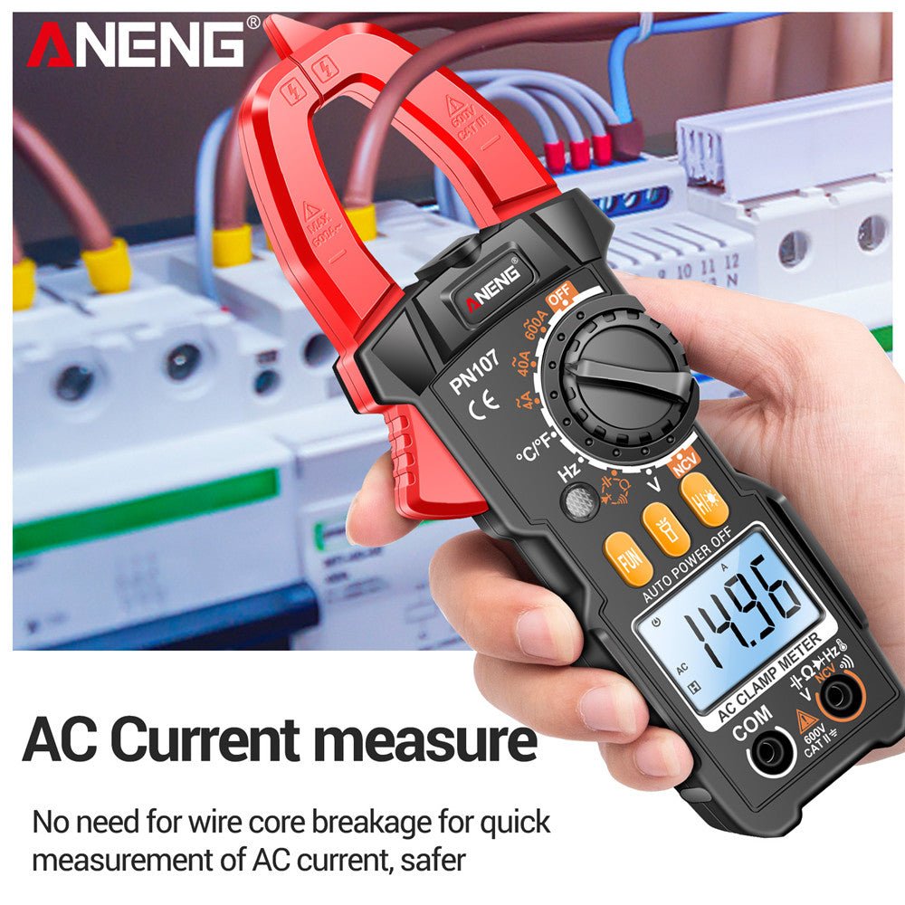 ANENG PN107 Auto Digital Clamp Meter CAT II 600V AC/DC Voltage Multitester True RMS 4000 Count Electrical Multimeter Tester - ANENG TOOLS