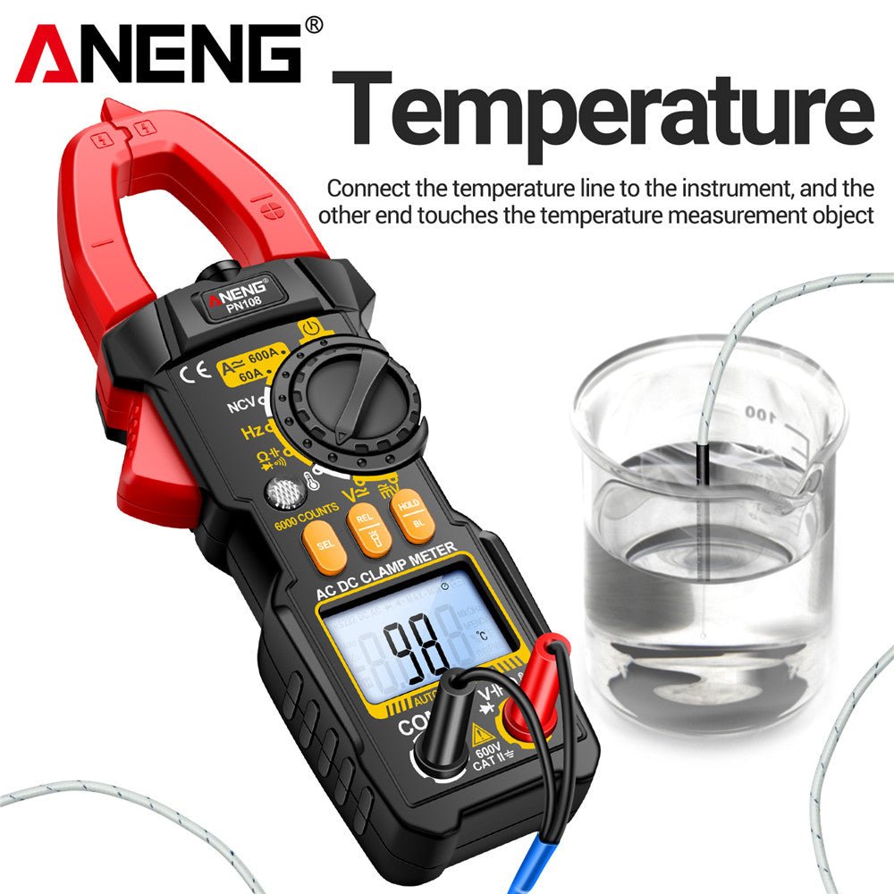 ANENG PN108 Clamp Meter Multimeter 6000 Counts AC/DC Voltage Tester 600A Current Resistance Capacitance High Precision Test Tool - ANENG TOOLS