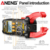 ANENG PN108 Clamp Meter Multimeter 6000 Counts AC/DC Voltage Tester 600A Current Resistance Capacitance High Precision Test Tool - ANENG TOOLS