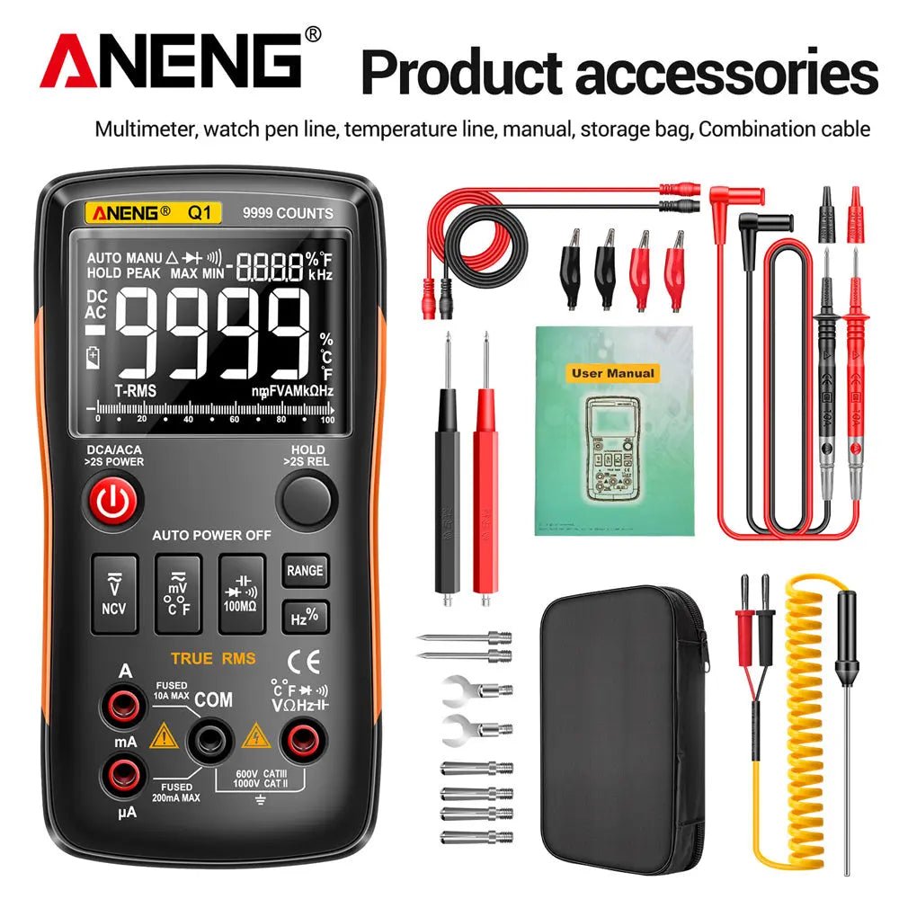 ANENG Q1 Digital Multimeter 9999 Analog Tester True RMS Professional Multimetro DIY Transistor Capacitor NCV Testers Lcr Meter - ANENG TOOLS