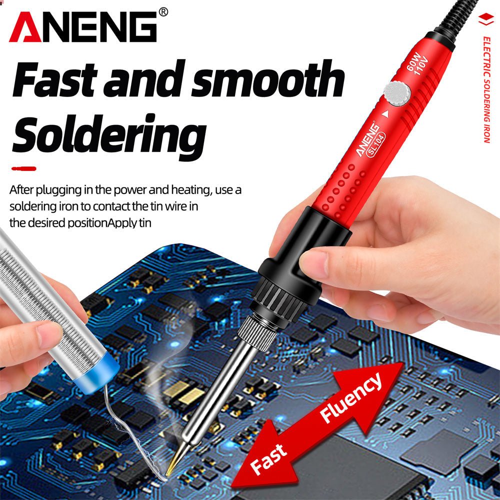 ANENG SL104 Electric Soldering Irons Adjustable Temperature Welding Solder Rework Station Heat Pencil Tip Repair Tools 110V - ANENG TOOLS