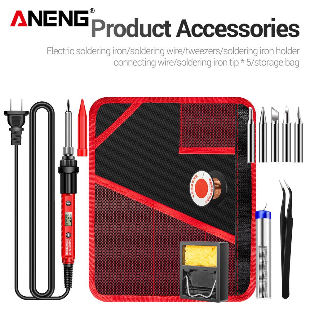 ANENG SL105 Electric Soldering Iron Kit Professional Digital Display Adjustable Temperature Welding Solder Repair Tools - ANENG TOOLS
