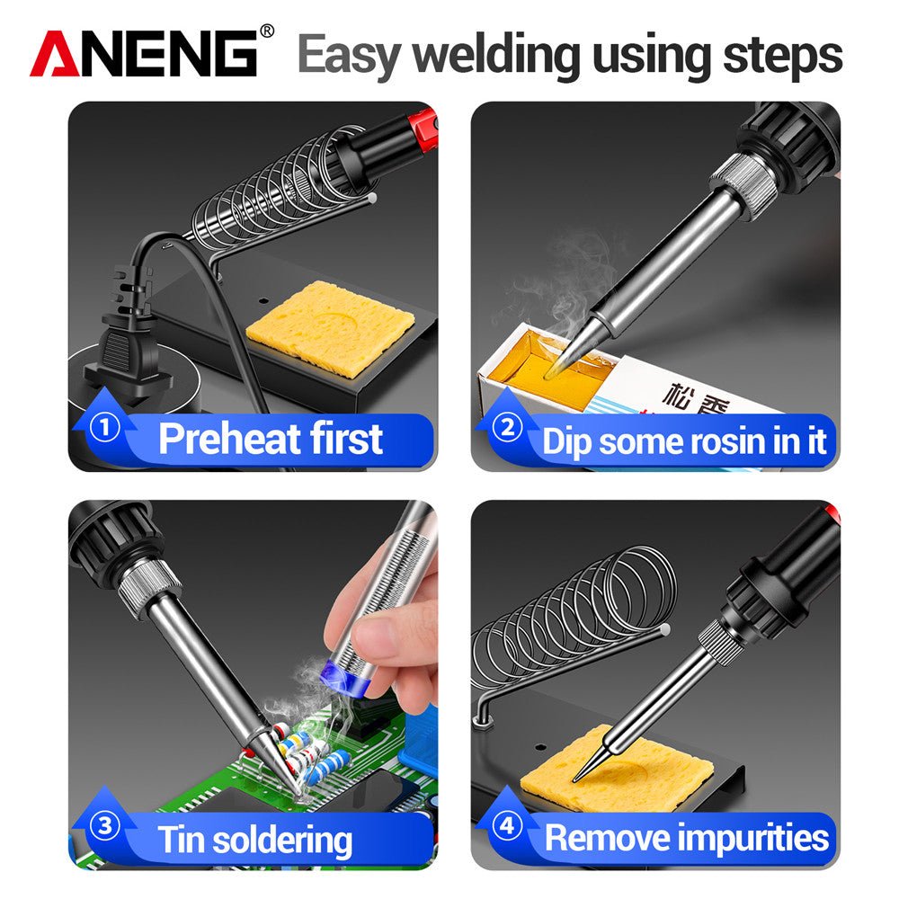 ANENG SL105 Electric Soldering Iron Kit Professional Digital Display Adjustable Temperature Welding Solder Repair Tools - ANENG TOOLS