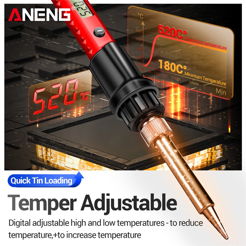 ANENG SL105 Electric Soldering Iron Kit Professional Digital Display Adjustable Temperature Welding Solder Repair Tools - ANENG TOOLS