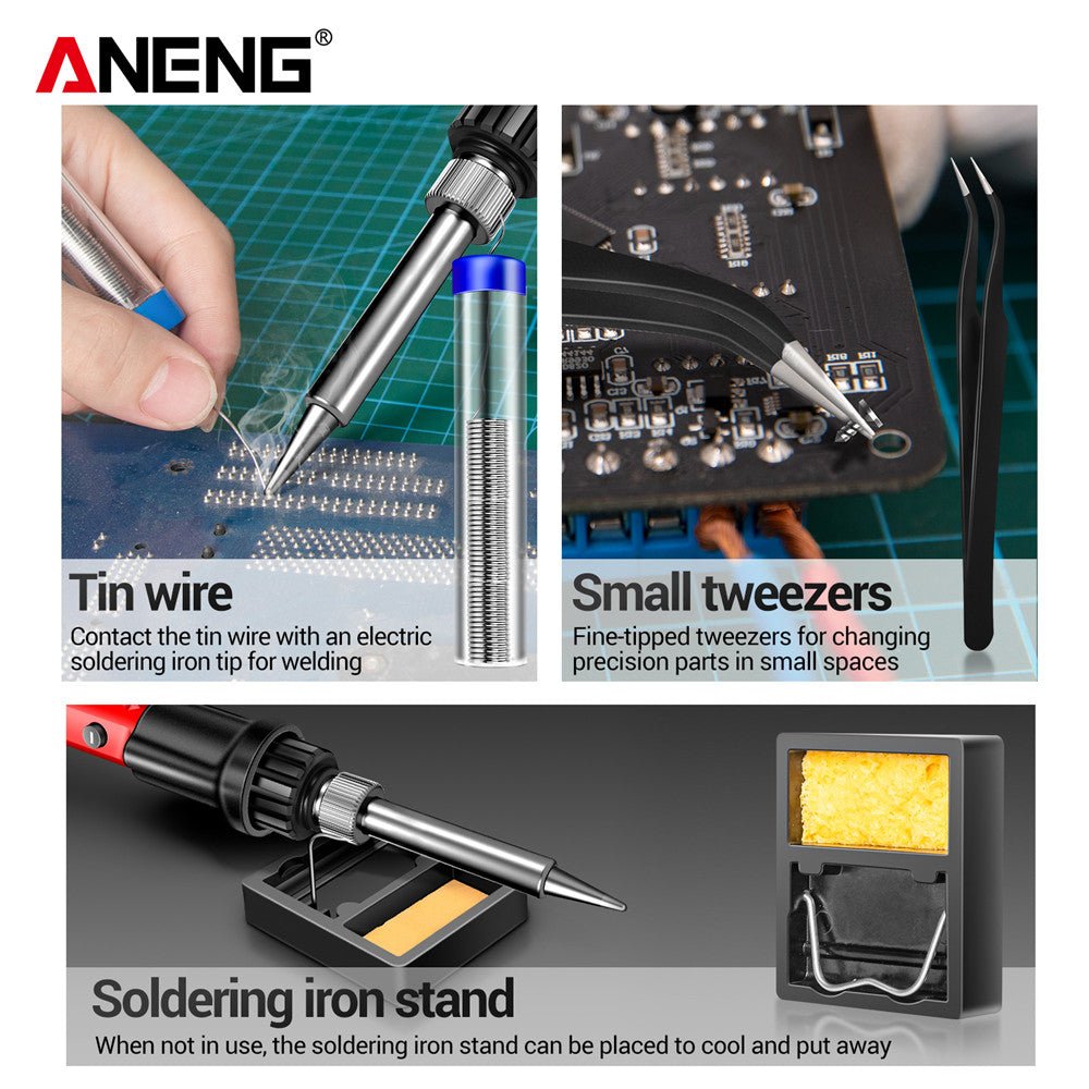 ANENG SL105 Electric Soldering Iron Kit Professional Digital Display Adjustable Temperature Welding Solder Repair Tools - ANENG TOOLS
