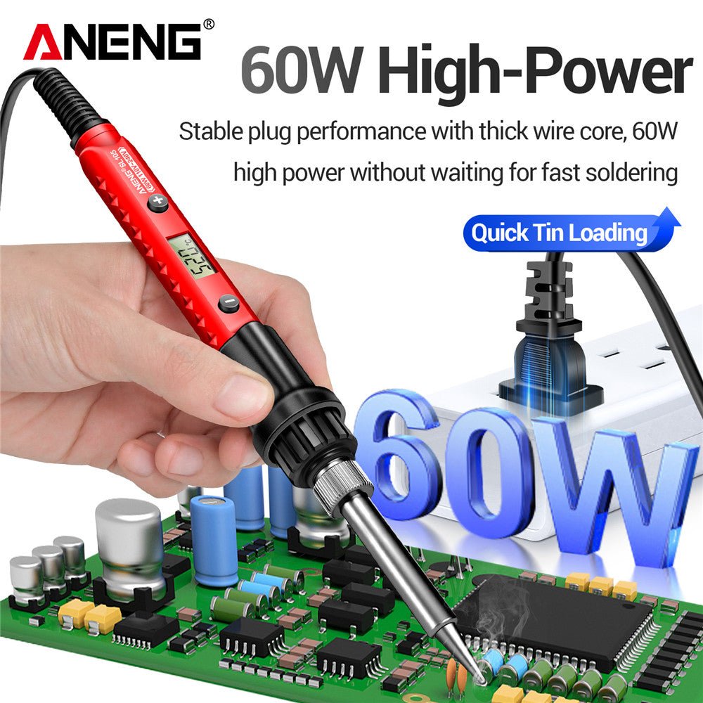 ANENG SL105 Electric Soldering Iron Kit Professional Digital Display Adjustable Temperature Welding Solder Repair Tools - ANENG TOOLS