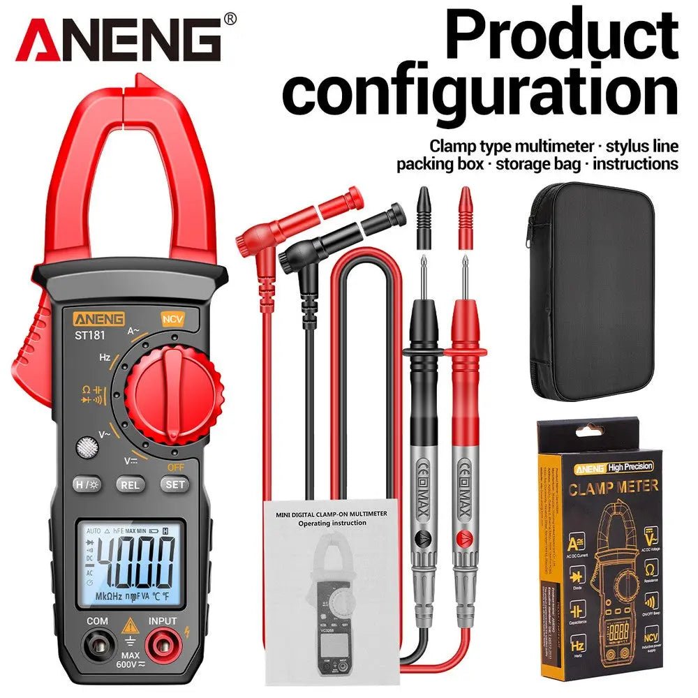 ANENG ST181 Digital Clamp Meter Car Amp Hz Capacitance NCV 4000 Counts Multimeter AC Current Ammeter Voltage Ohm Tester tools ﻿ - ANENG TOOLS