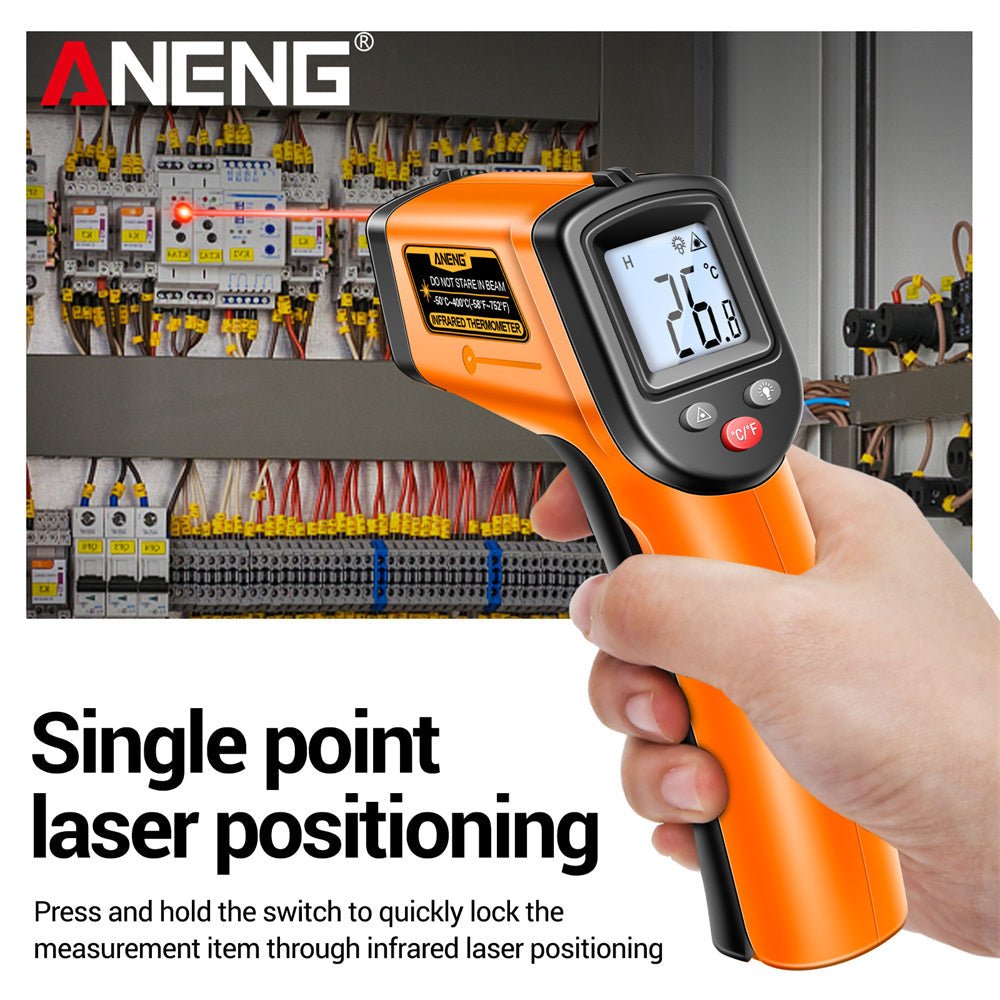 ANENG TH201 High sensitivity digital infrared measuring gun hygrometer backlight screen laser positioning non - contact temperat - ANENG TOOLS