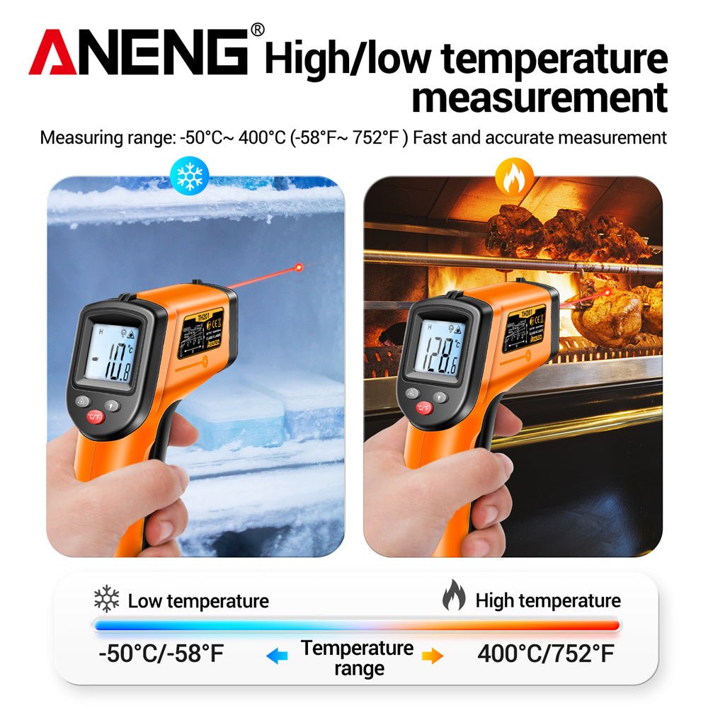 ANENG TH201 High sensitivity digital infrared measuring gun hygrometer backlight screen laser positioning non - contact temperat - ANENG TOOLS