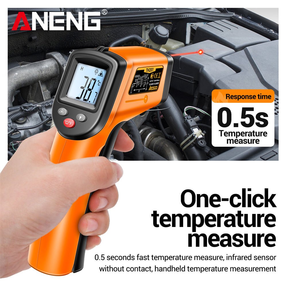 ANENG TH201 High sensitivity digital infrared measuring gun hygrometer backlight screen laser positioning non - contact temperat - ANENG TOOLS
