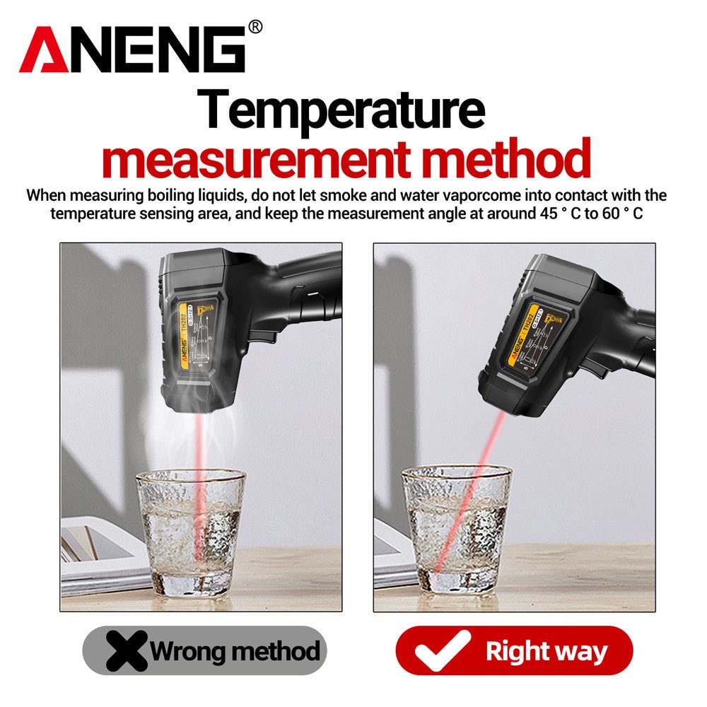 ANENG TH202 Infrared Thermometer Non - contact - 50~600℃ Digital Laser Temperature Meter LCD display Pyrometer Point Gun Tester - ANENG TOOLS