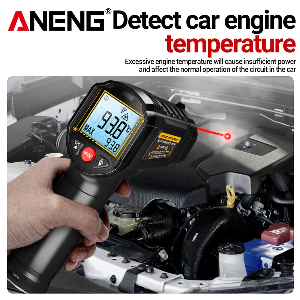 ANENG TH202 Infrared Thermometer Non - contact - 50~600℃ Digital Laser Temperature Meter LCD display Pyrometer Point Gun Tester - ANENG TOOLS